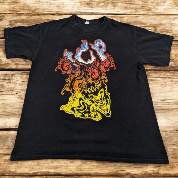 Vintage Y2K ? Insane Clown Posse‎ ICP Black Cool Graphic T-Shirt Sz M/L - Picture 1 of 10
